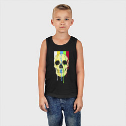 Майка детская хлопок Color skull - vanguard, цвет: черный — фото 2