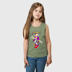 Майка детская хлопок Sonic - ласточка Вейв - Free riders, цвет: авокадо — фото 2