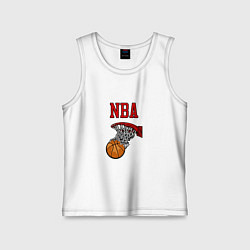 Майка детская хлопок Basketball - NBA logo, цвет: белый