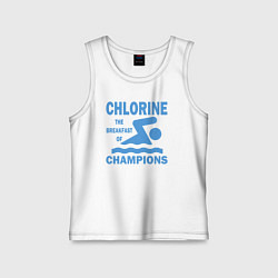 Майка детская хлопок Хлор - завтрак чемпионов, цвет: белый