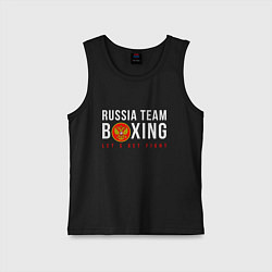Майка детская хлопок Boxing national team of russia, цвет: черный