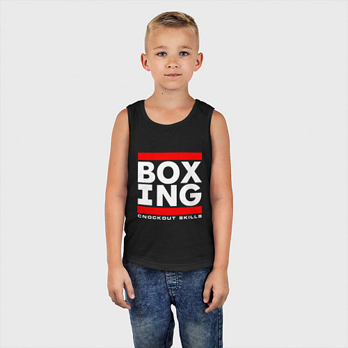 Детская майка Boxing cnockout skills light / Черный – фото 5
