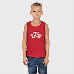 Майка детская хлопок No Guns Life лого, цвет: красный — фото 2