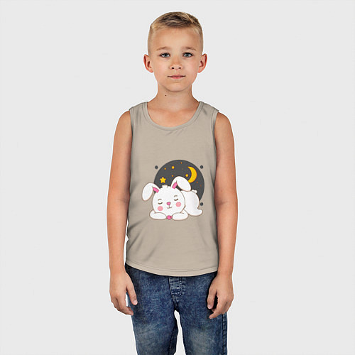 Детская майка Спящий Зайка / Миндальный – фото 5