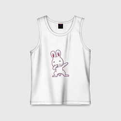 Майка детская хлопок Rabbit Dab, цвет: белый