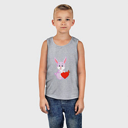 Майка детская хлопок Кролик с сердцем, цвет: меланж — фото 2