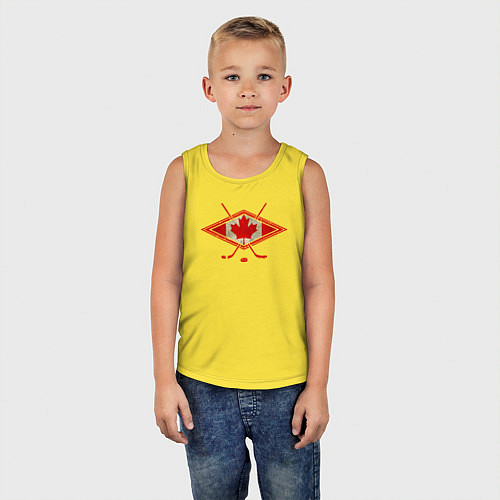 Детская майка Флаг Канады хоккей / Желтый – фото 5