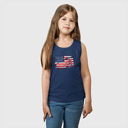 Майка детская хлопок Флаг США с хоккеистом, цвет: тёмно-синий — фото 2