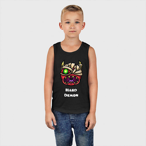 Детская майка Geometry Dash hard demon / Черный – фото 5