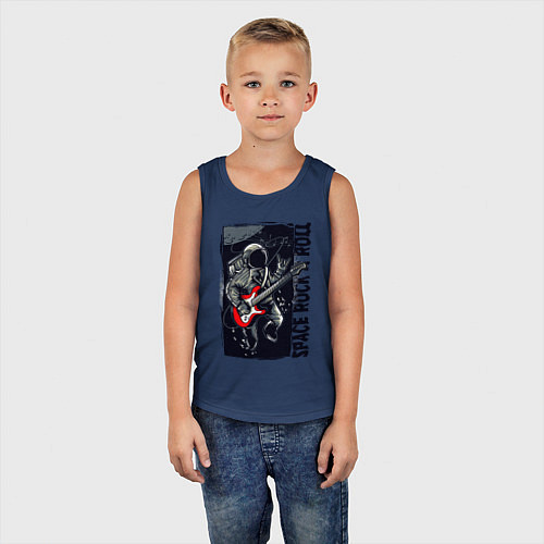 Детская майка Космонавт с гитарой / Тёмно-синий – фото 5