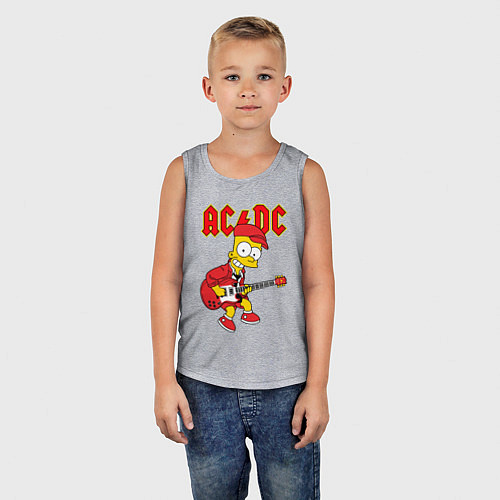 Детская майка AC DC Барт Симпсон / Меланж – фото 5