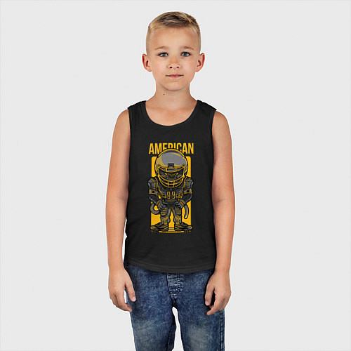 Детская майка Обезьяна регбист / Черный – фото 5