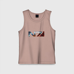 Майка детская хлопок Mass Effect N7 -Shooter, цвет: пыльно-розовый