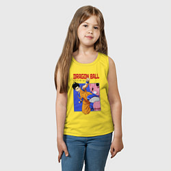 Майка детская хлопок Dragon Ball - Сон Гоку - Удар, цвет: желтый — фото 2