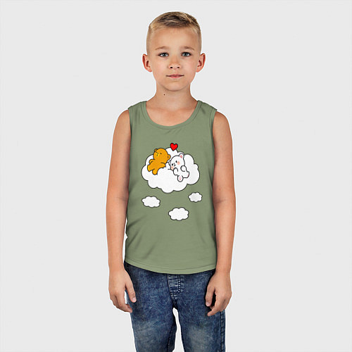 Детская майка Влюбленные медвежата на облаке / Авокадо – фото 5