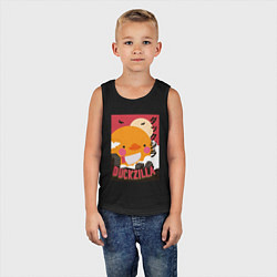 Майка детская хлопок Утка Годзилла, цвет: черный — фото 2