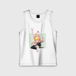 Майка детская хлопок Дэндзи Аки Пауэр, цвет: белый