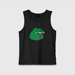 Майка детская хлопок Лягушонок Пепе-Frog Pepe, цвет: черный