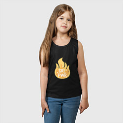 Майка детская хлопок Fire girl power, цвет: черный — фото 2