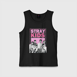 Майка детская хлопок Stray Kids boy band, цвет: черный