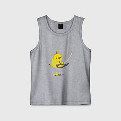 Майка детская хлопок Chicken with a knife, цвет: меланж