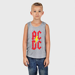 Майка детская хлопок AC DC logo, цвет: меланж — фото 2