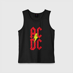 Майка детская хлопок AC DC logo, цвет: черный