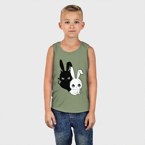 Детская майка Милый кролик - ангелочек или дьяволёнок? / Авокадо – фото 5