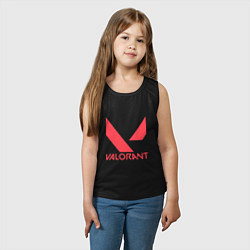 Майка детская хлопок Valorant - logo, цвет: черный — фото 2