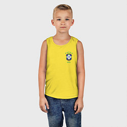 Майка детская хлопок Сборная Бразилии, цвет: желтый — фото 2