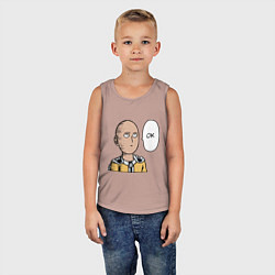 Майка детская хлопок Saitama - OK, цвет: пыльно-розовый — фото 2