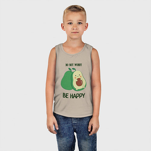 Детская майка Dont worry be happy - avocado / Миндальный – фото 5