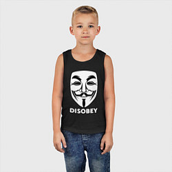 Майка детская хлопок Guy Fawkes - disobey, цвет: черный — фото 2