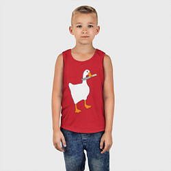 Майка детская хлопок Опасный гусь, цвет: красный — фото 2