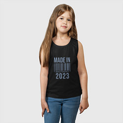 Майка детская хлопок Made in 2023, цвет: черный — фото 2