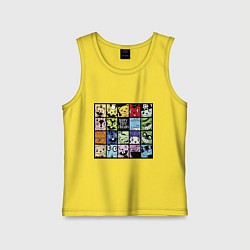 Майка детская хлопок All happy three friends, цвет: желтый