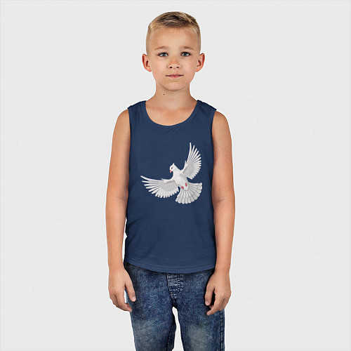 Детская майка Белый голубь / Тёмно-синий – фото 5