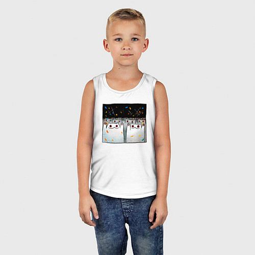 Детская майка Мрачные коты празднуют / Белый – фото 5