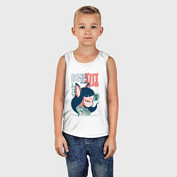 Майка детская хлопок Японский ёкай Кицунэ, цвет: белый — фото 2