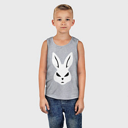 Майка детская хлопок Evil bunny head, цвет: меланж — фото 2