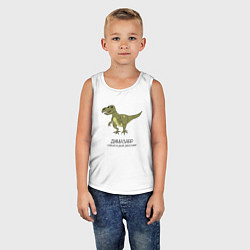 Майка детская хлопок Динозавр тираннозавр Димазавр, цвет: белый — фото 2