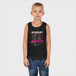 Майка детская хлопок Toyota Starlet ep81, цвет: черный — фото 2