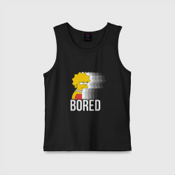 Майка детская хлопок Лиза Симпсон - bored, цвет: черный