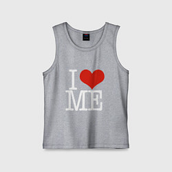 Майка детская хлопок I love me, цвет: меланж