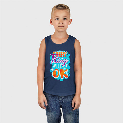 Детская майка Всё будет в порядке / Тёмно-синий – фото 5