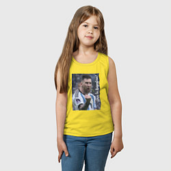 Майка детская хлопок Viva la Argentina - Lionel Messi - world champion, цвет: желтый — фото 2