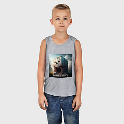 Майка детская хлопок Жуткая пещера Minecraft, цвет: меланж — фото 2