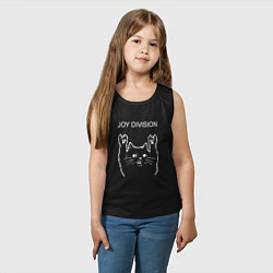 Майка детская хлопок Joy Division рок кот, цвет: черный — фото 2