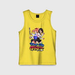 Майка детская хлопок River city girls - Misako and Kyoko, цвет: желтый