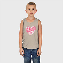 Майка детская хлопок Влюблённое розовое сердце, цвет: миндальный — фото 2